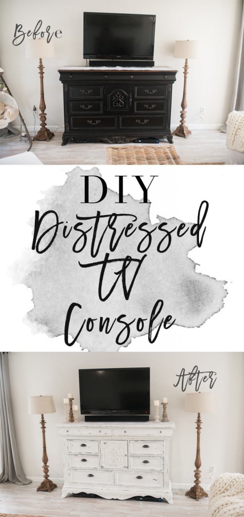 before-and-after-diy-distressed-TV-console-cabinet-700x1483
