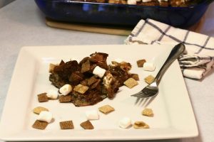 Triple Chex Caramel French Toast Casserole. Perfect for the mornings when you don't want to cook, you can prepare this the night before! Check it out on my blog!