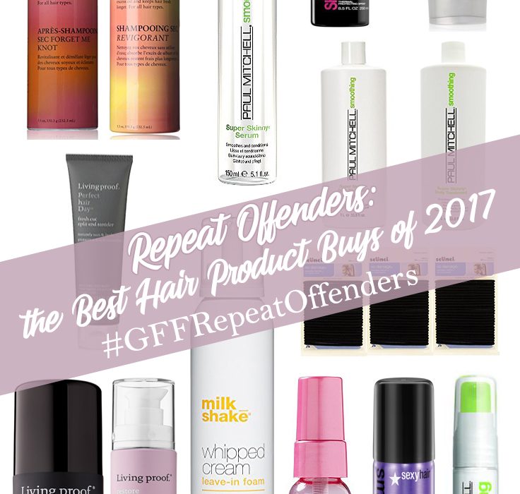 Second Edition of #GFFRepeatOffenders! All about hair products, particularly 14 of my FAVORITE hair products from 2017! Check out my go to products that keep my hair looking it's best!