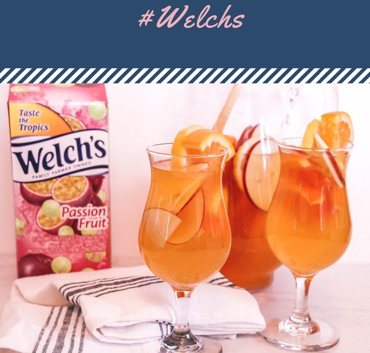 #ad| Are you channeling Summertime like I am?! If we take all of our collective thoughts and will warmer weather to come it'll come! Plus these two delicious drinks I made with Welch's Refrigerated Cocktail in Passion Fruit. #Welchs #Drinks #Cocktails