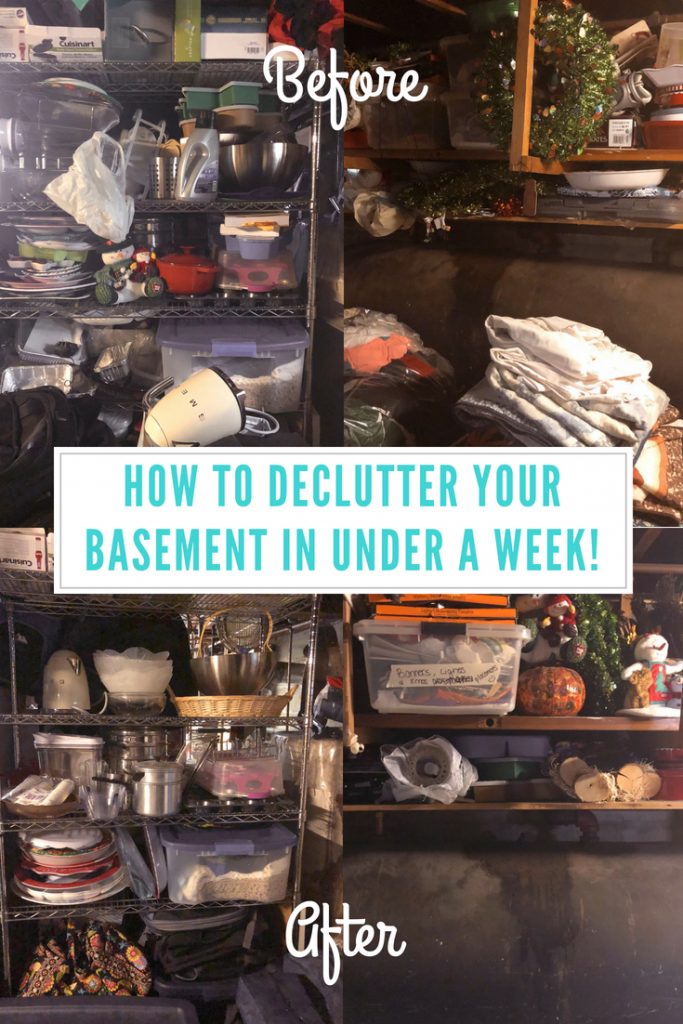 #Ad| Do you have a big basement, that is just a collecting area? I know I do, and I finally took the time to declutter, and I love how it came out! I'm sharing my tips on how to declutter your basement in under a week! #GladTortureTest 