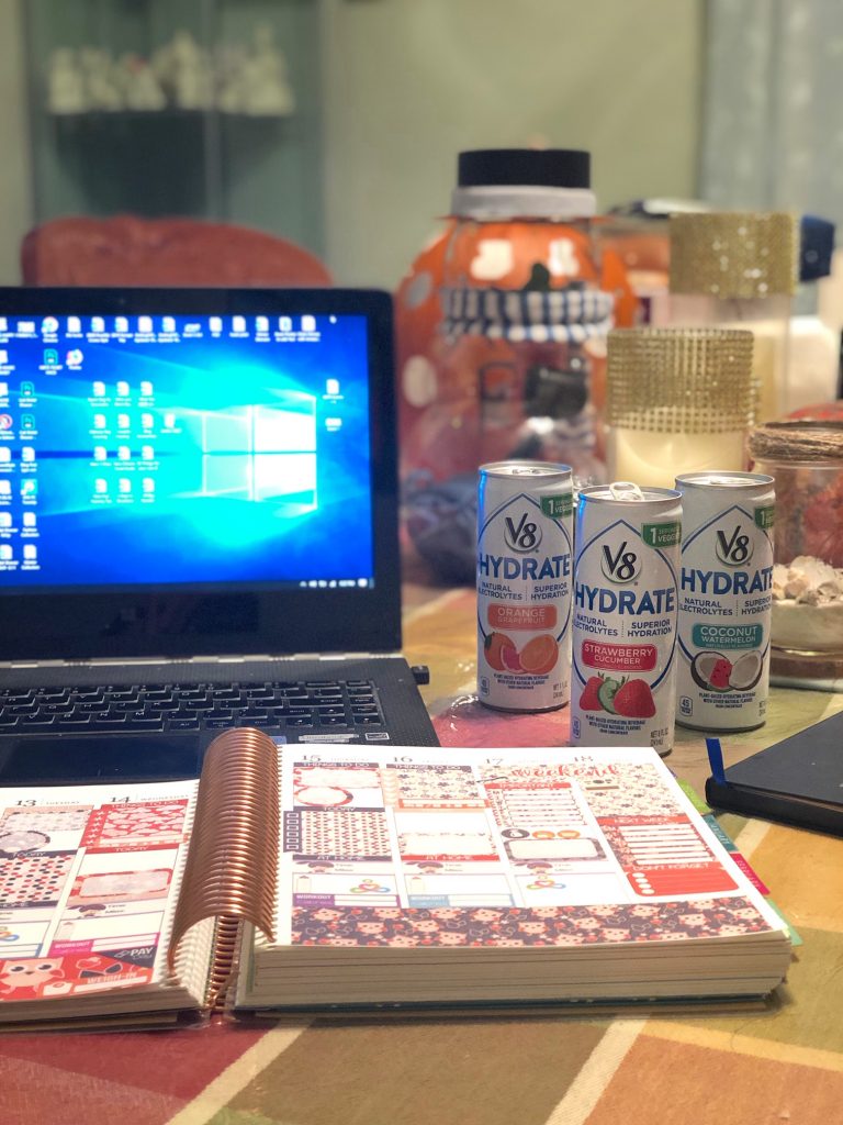 Stay on track during the holiday season with #V8HYDRATE! The natural electrolytes from vegetables will help you recharge during those long shopping trips. #ad #DrinkUp @V8