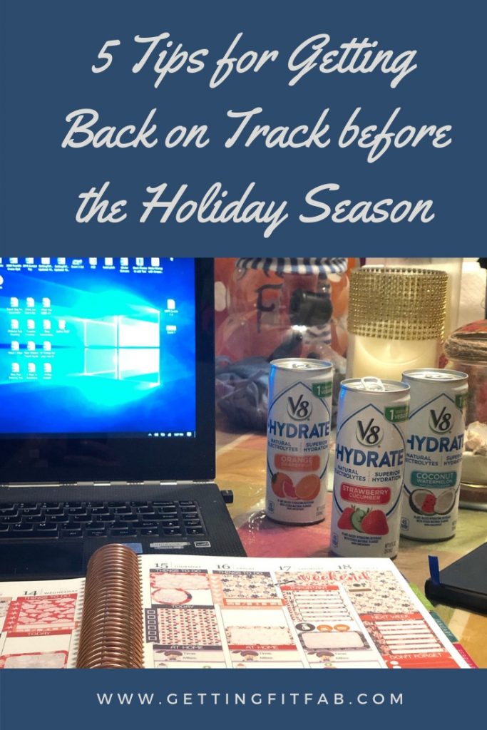 Stay on track during the holiday season with #V8HYDRATE! The natural electrolytes from vegetables will help you recharge during those long shopping trips. #ad #DrinkUp @V8