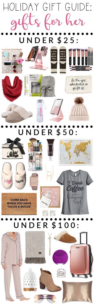 Holiday Gift Guide: Best Gift for Her Under $25/$50/$100! Something for everyone's budget! Whether it's a BFF, coworker or sister! #GFFHolidayGiftGuide
