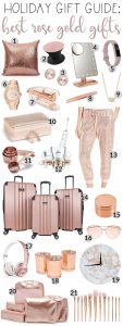 Holiday Gift Guide: Best Rose Gold Gifts! Rose Gold is such a pretty color, and it's so on trend. Another great set of options for that woman in your life! #GFFHolidayGiftGuide