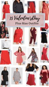 I'm shaing 15 Valentine's Day Plus Size Outfits on the blog! It has a variety of picks to fit everyone's budget. No matter what you're doing you can find an outfit! #ValentinesDay