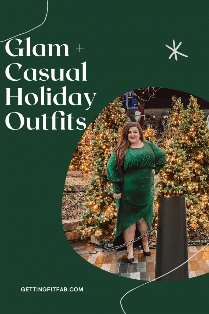 Holiday glam + casual holiday outfits for the upcoming holidays! This year doesn't mean that you can't glam up or get comfy! #HolidayOutfits